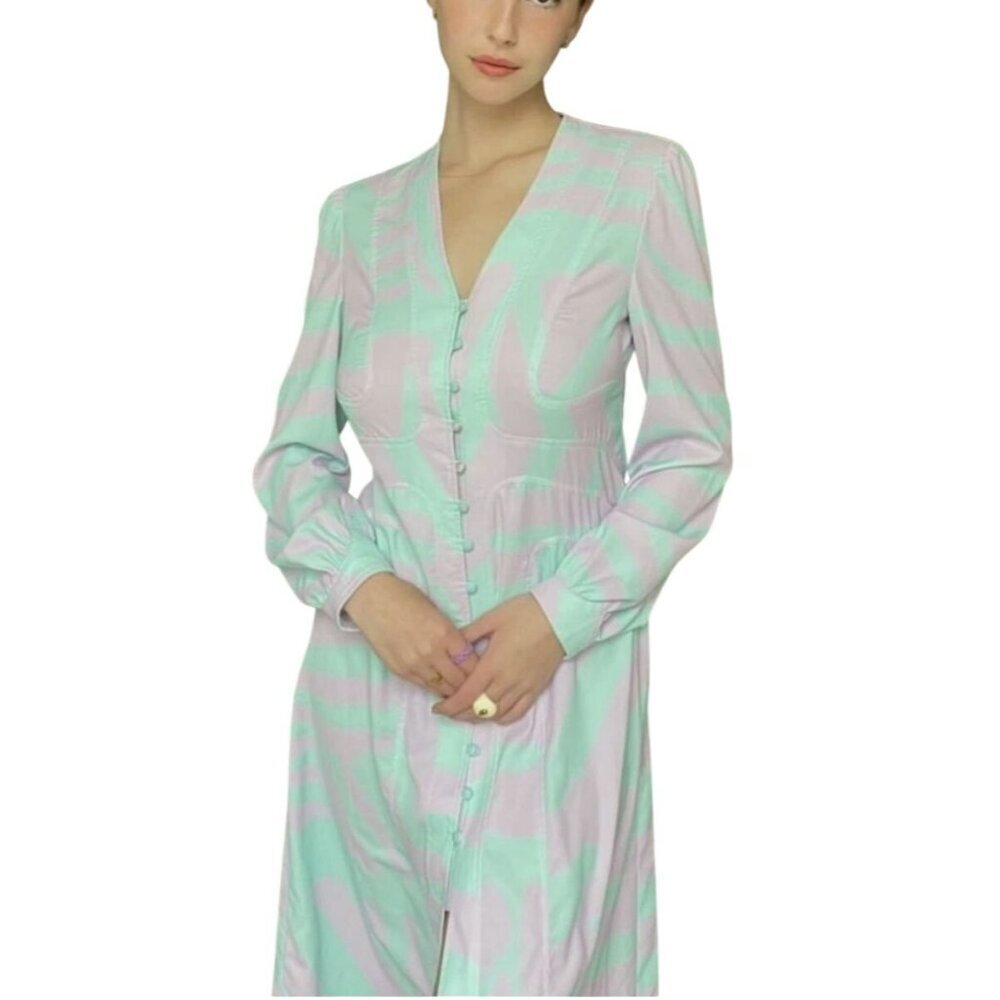 House Of Sunny Pastel Maxi Dress Size 8 New - Picture 3 of 8